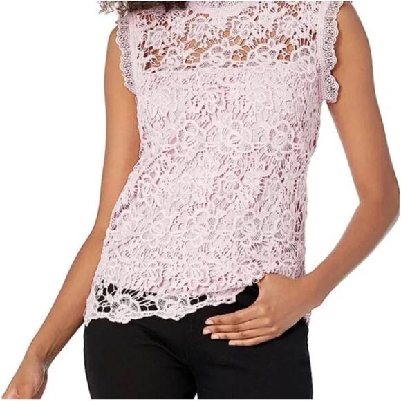 Nanette Lepore Spring Bloom Iris Bliss Floral Lace Sleeveless Blouse Tank Medium - Picture 1 of 15